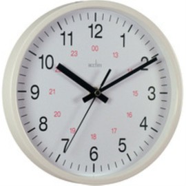Acctim Metro 14" Wall Clock Quartz 12/24 Hour Dial Easy Read Numbers White 35cm