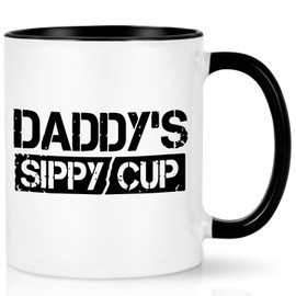 Joymaking Daddy's Sippy Cup Father’s Day Birthday Gifts for Daddy Funny Dad Gifts from Daughter Son Daddy Birthday Christams Gifts, 12Oz Black