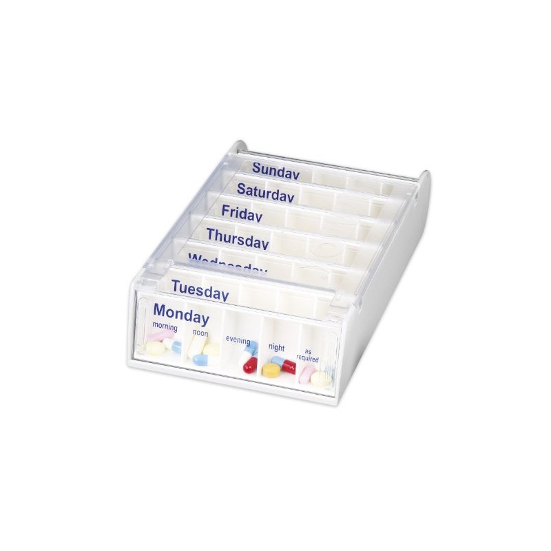 Anabox Weekly Pill Organiser, 7 Day Pill Box, Handy Organised