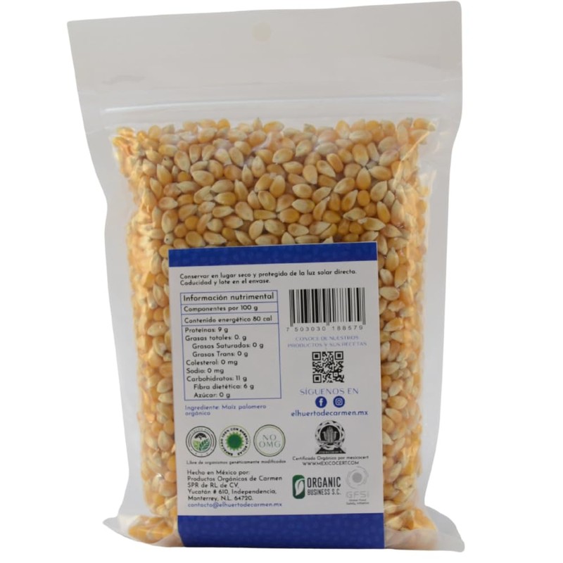 Maíz Palomero 500g Orgánico Huerto De Carmen Palomas Grandes