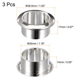 sourcing map Desk Grommet 30mm for Organizing and Protecting Cord Nylon Silver Tone Pack of 3