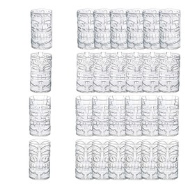 Fun Express Bulk Clear Tiki Totem Plastic Cups, 24 Piece