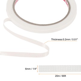 HARFINGTON 3 Rolls Wire Harness Cloth Tape 1/4" x66ft(6mmx20m) 0.2mm Thick Fabric High Adhesive Tearable Heat Resistant Tapes for Carpet Seaming Auto Cable Fixed, White