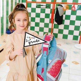 First Day of School Sign, Back to School Pennant, First Day of 1st Grade Flag with Ribbons, Make Your Own Photo Prop, 2022 Kid's DIY Craft Kits, Teacher Classroom Prop