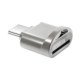 Silver USB C to SD Card Reader - OTG Adapter for Laptops, MacBook, Galaxy Phones and More