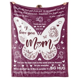 Mum Gifts for Mothers Day, Mum Birthday Gifts, Soft Flannel Blanket Gifts for Mum from Daughter and Son, Best Mum Gifts for Birthday Mothers Day Valentines Christmas, Mum Blanket 60" * 50"
