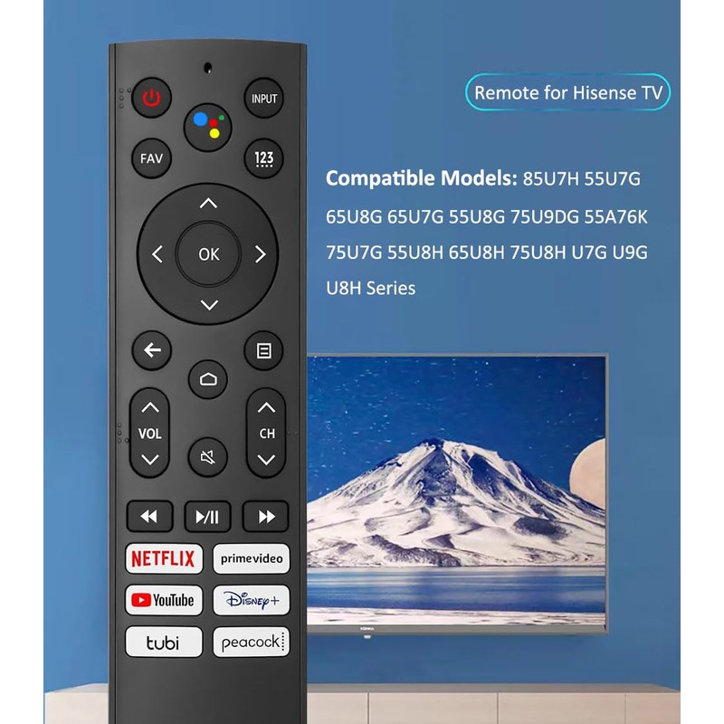 New Remote Control Replacement for Hisense TV (ERF3A90), Fit for