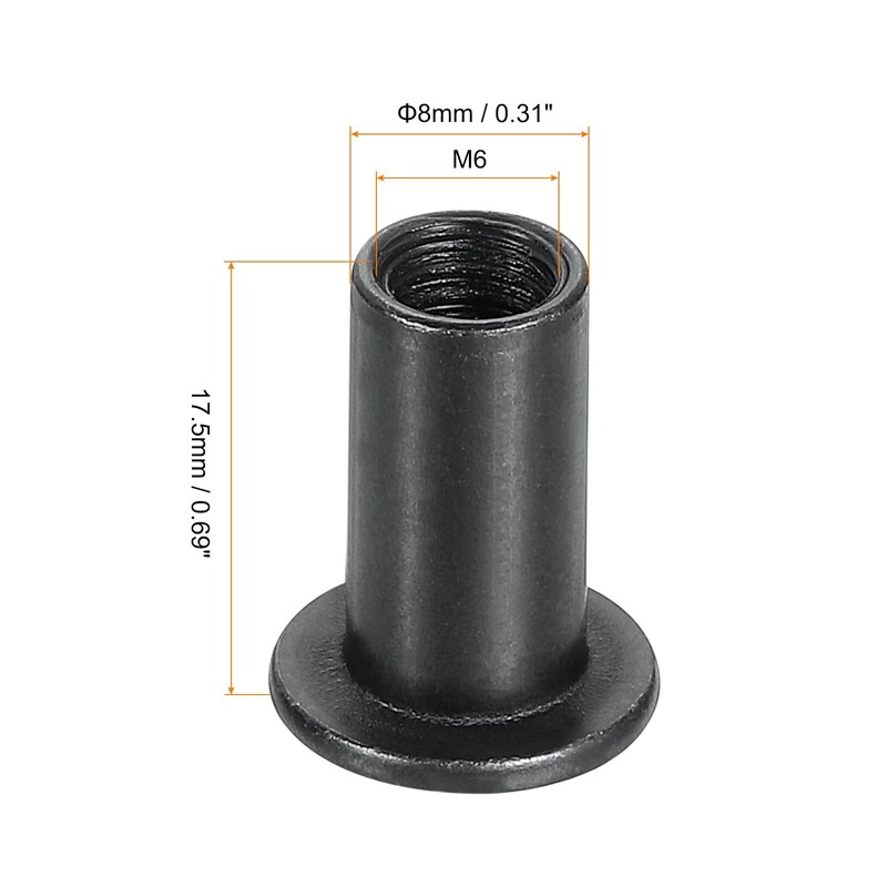 sourcing map M6x15mm Hex Socket Head Insert Nut Screw Post