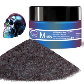 Matio Chameleon Mica Powder, 1.06oz/ 30g Nordic Aurora Chrome Powder, Pearlescent Effect Color Shift Pigment for Resin Craft, Soap Candle Dye, Nail Art, Cosmetics, Bath Bomb, Paint, Slime Pigment
