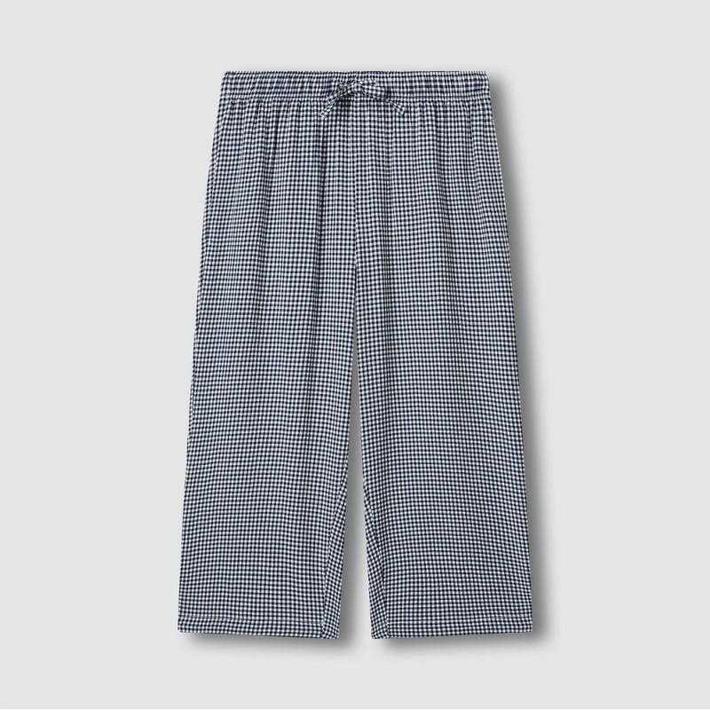 JAJU [JAJU] Men's Rayon Cotton Seersucker 7-point Pajama Pants (Choose