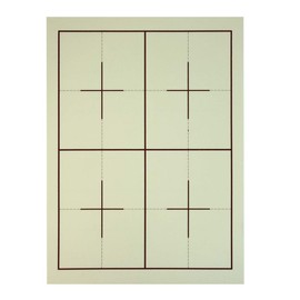 Calligraphy Underlay, Half Paper, Mino Size, 10.9 x 15.0 inches (278 x 380 mm), Ruled, 4 Letters, 6 Letters, No Name Frame, Resin Beige, 0.06 inches (1.5 mm)