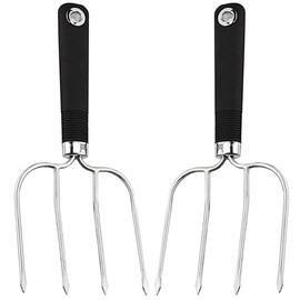 Andrew James Stainless Steel Carving Fork Set 2-Piece Meat Forks for Kitchen & BBQ, Long Handle, Non-Slip Grip, Sharp Tips, Dishwasher Safe, Heavy-Duty for Large Meats & Birds - Durable