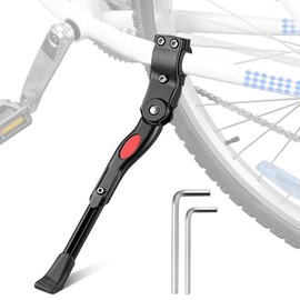 YUENTOEN Bike Kickstand for Mountain Bike, Adjustable Bicycle Side Kick Stand, Aluminum Alloy Adjustable Side Kick Stand Fit for 24", 26", 27" 700 Road Bike/BMX/MTB