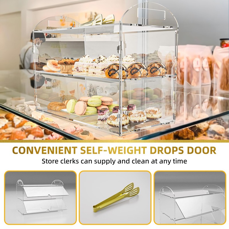 Cityjoy Cupcake Display Case with Handle – 19x 9.5x 11.8″
