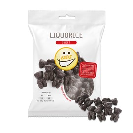 EASIS Süßes Lakritze Süßigkeiten Ohne Zuckerzusatz | Leckere & Kalorienarme | Gesunder Snack mit Süßstoff auf natürlicher Basis für Kinder & Erwachsene, 1x80g