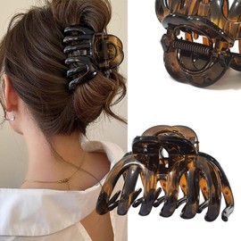 Yokosen Hair Clip, Hair Clip, Large, Secure, Hair Clip, Heavy Hair, Tortoise Shell, Light Brown