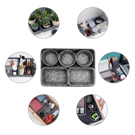 POTTIIS 8pcs Drawer Organizers, Separators, Storage Box,Felt Storage Bins Inserts Tool Containers Toy Basket Shelf Cubes Foldable Drawer Dividers Desk Organisers - Grey