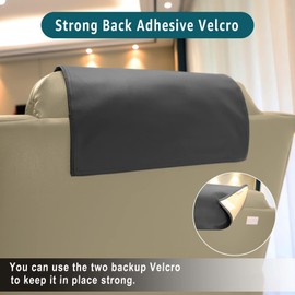 AmazeCov Premium Headrest Cover for Recliner Chair, Flame Retardant Faux Leather Recliner Headrest Protector, Wear Resistant Recliner Headrest Cover for Office Chair Theater Seat, 16W*27L, Dark Gray