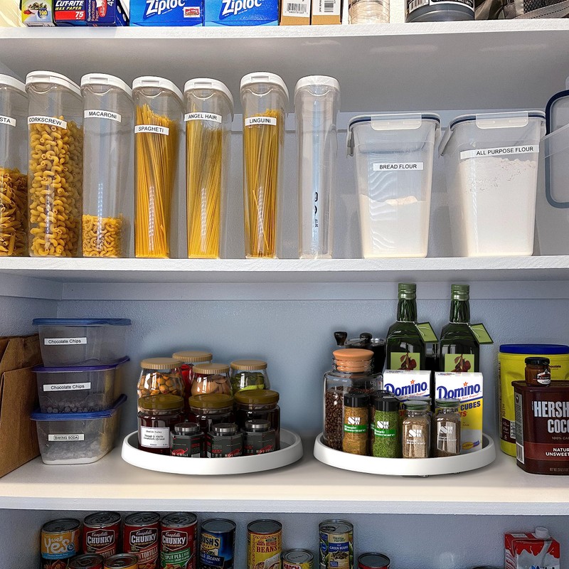 Simple Houseware lazy susan spice organizer, 5 Pack, White