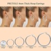 4mm Thick Silver Chunky Earrings Steling Silver Post Hoops Earrings
