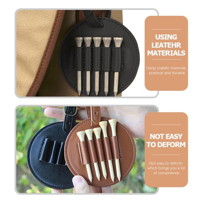 GRIRIW Portable Golf Tee Holder Keychain Golf Accessories Sturdy PU