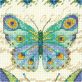 Dimensions Peacock Butterflies Advanced Counted Cross Stitch Kit, 14 Count White Aida, 8'' x 15''