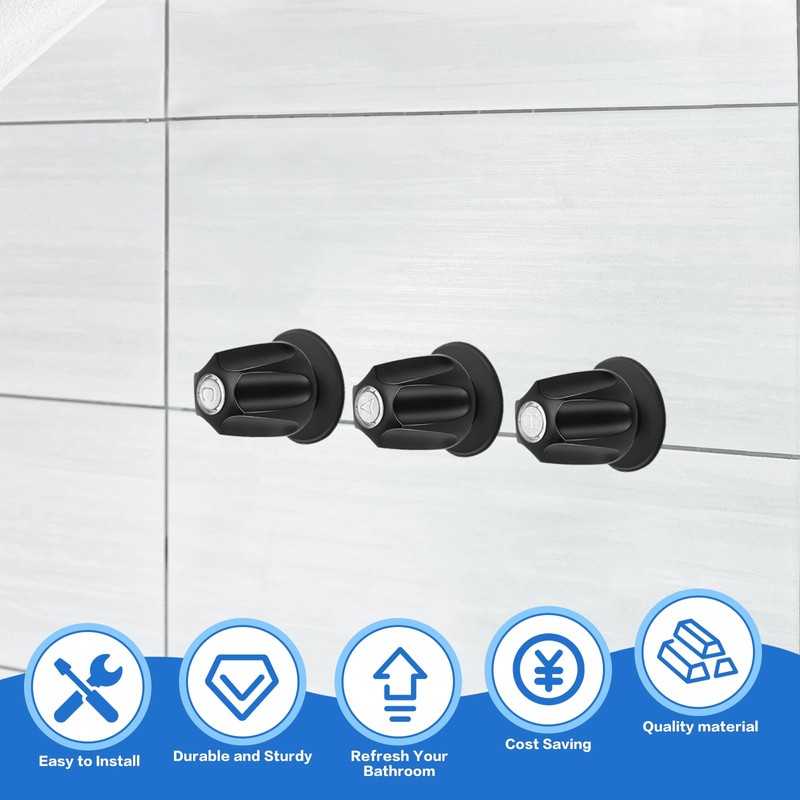 Ddeetodu 3 Pcs Shower Knob Replacement, Shower Knobs 3 Piece