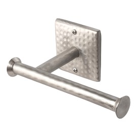 Monarch Abode Bathroom Toilet Paper Holder – 7-inch Traditional Hand Hammered Metal Wall Mounted Brushed Nickel Toilet Paper Holder, Wall Mount Organizer Decorative Tissue Holders for Bathroom
