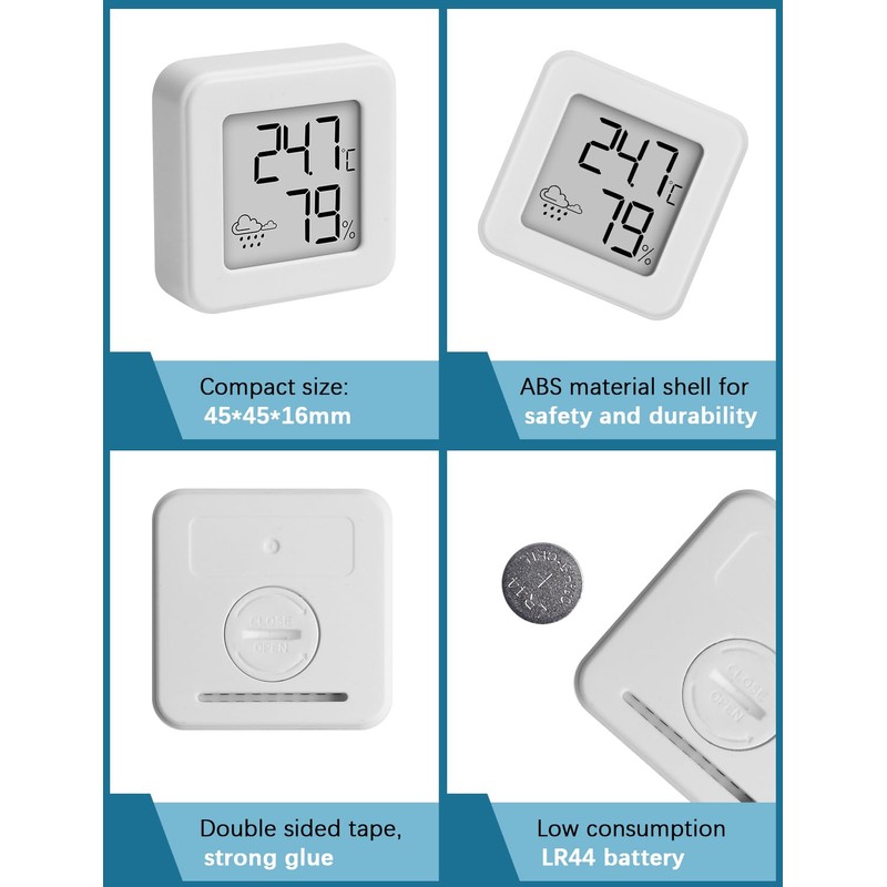 Digital Mini Thermometer Hygrometer Indoor Humidity Meter Room Temperature Monitor
