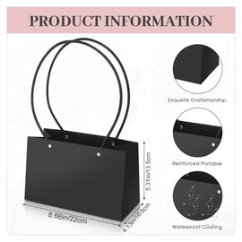 6 Pcs Flower Paper Box Bouquet Storage Bucket With Handle For Wedding Party Mother'S Day Gift Wrap Bag Birthday Graduation Party Decoration (6 Pcs) (Pink)