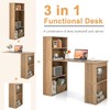 GRAFFY Computer Desk with 6 Storage Shelves - 48" Reversible