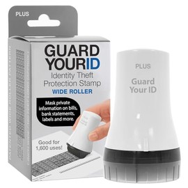 Guard Your ID Rodillo Avanzado Amplio 2.0, sello de seguridad para prevención del robo de identidad, blanco
