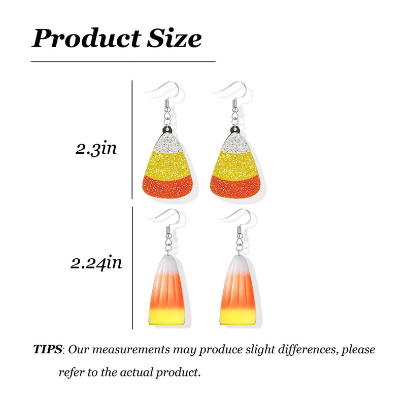 Candy Corn Earrings for Women Halloween Thanksgiving Fall Colorful Earrings