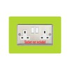 5X Double Socket Surround, Acrylic Back Panel or Plate, Protect