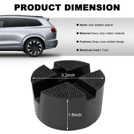 DXNQ Floor Jack Pad, Anti-Slip Rubber Slotted Floor Jack Stand Adapter Pad, Universal Car Pinch Weld Sill Side Frame Rail Jack Holder Adapter Protector Pad, Car Accessories
