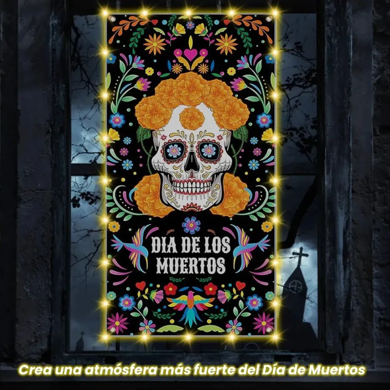 Banner De Halloween Para Puerta Cartel De Día De Los