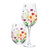 Abbott Collection Bee Garden Stemless Wine Goblet - Glass, Multicolor,