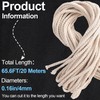 Pndeyo 65.6 Ft 1/8''(4mm) Oil Lamp Wicks, Round Cotton Lamp