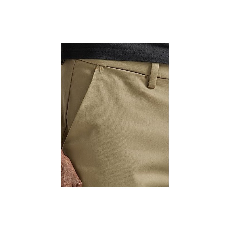 Lee Men's Flat Front Relaxed Straight Pant, Khaki, 36W x