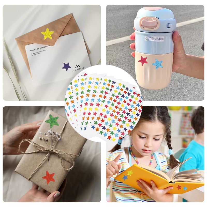 1440 Pcs DIY Holographic Small Star Stickers for School Classroom
