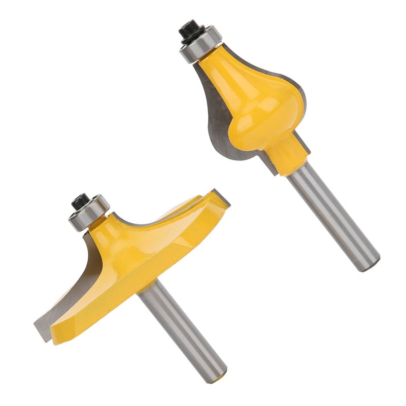 2pcs 8mm Shank Armrest Handrail Router Bit Set with Bearing