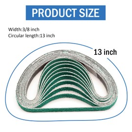 3/8" x 13" Sanding Belts for Air Belt Sander, 20 Pack 80 Grit Zirconia Sanding Belts for Belt Sander 3/8 inch x 13 inch(10 x 330mm)