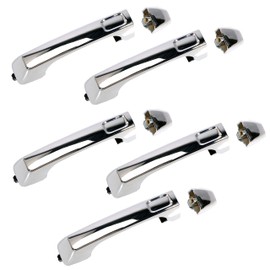 JAVOUKA 5pcs Chrome Exterior Door Handle with End Cap, Silver Outside Door Handle Set, for Hummer H3 Alpha/H3 Base/H3 Championship Series/H3 X/H3T 2006-2010, OE# FDH010179 HU1310103 25832249 15932907