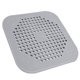 SHANHUYUHUI Square Drain Cover Filter Shower Drain Hair Catcher with Suction Cups Silicone Drains Protector Sewer Filter for Bathroom/Shower Room/Kitchen/Basin/Sink 2 Pack (Gray)