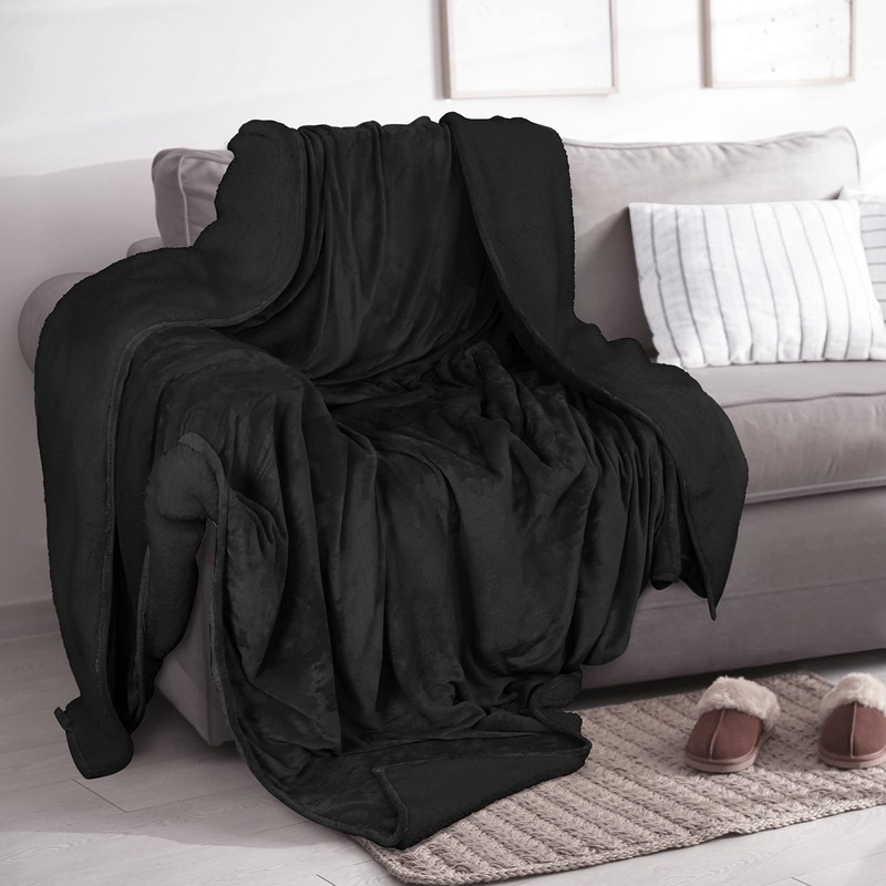 Utopia Bedding Sherpa Blanket King Size [Back, 90x102 Inches] -