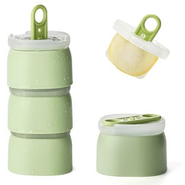 4 Pcs Silicone Ice Cube Molds set with Lids, Easy Pop Out Reusable Ice Cream Molds Stackable for Cocktails Coffee and Juice