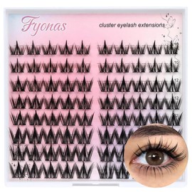 Fyonas 속눈썹 클러스터 스파이크 연장 80Pcs C 컬 개별 볼륨 클러스터와 얇은 밴드 코스프레 DIY (귀엽다) [C10] Fyonas Eyelash Cluster Spike Extension 80Pcs C Curl Individual Volume Cluster with Thin Band Cosplay DIY (Cute) [C10]