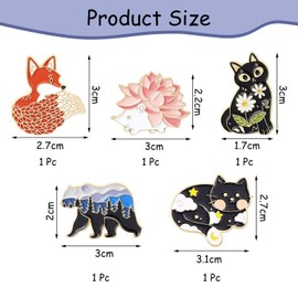 CHROMACRAFT 5 Pieces Cartoon Animal Brooches Cute Brooches Decorative Brooches Creative Animal Brooches Metal Brooches