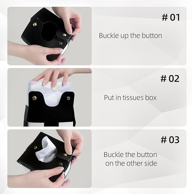 Tissue Box Holder,PU Leather Square Tissue Holder,Cube Tissue Box Covers,Checkered