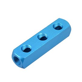 sourcing map G1/4 Thread 6 Ports 3 Way Manifold Block Splitter,Quick Connect Air Hose Inline Splitter Coupler,Air Compressor Splitter,2pcs